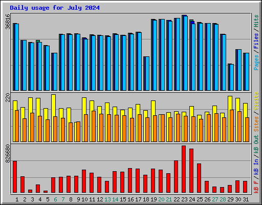 Daily usage for July 2024