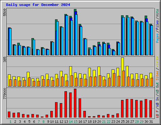 Daily usage for December 2024