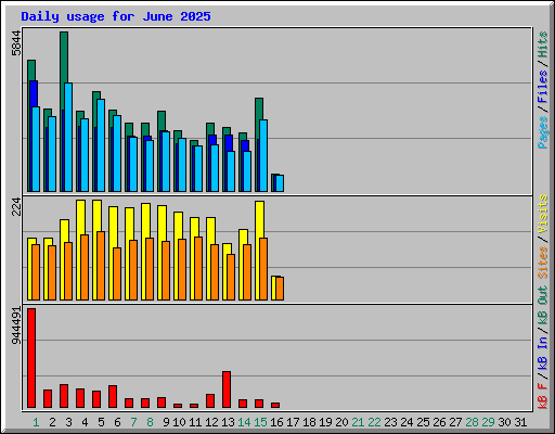 Daily usage for June 2025