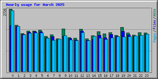 Hourly usage for March 2025