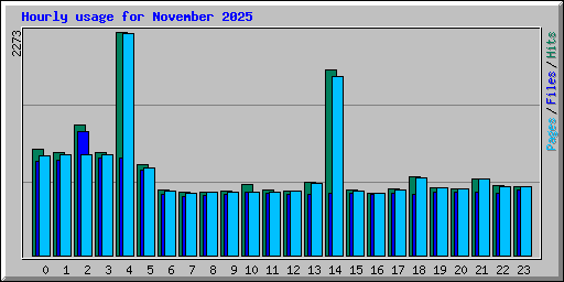 Hourly usage for November 2025