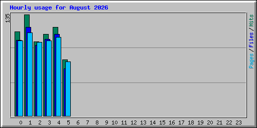 Hourly usage for August 2026